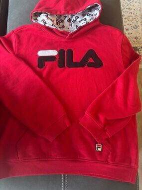 Fila Logo Hoodie - Red and Black XXL 18/20